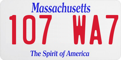 MA license plate 107WA7