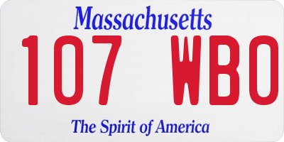 MA license plate 107WB0