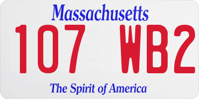 MA license plate 107WB2