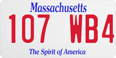 MA license plate 107WB4