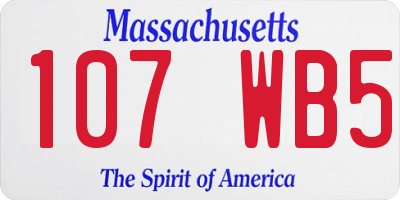 MA license plate 107WB5