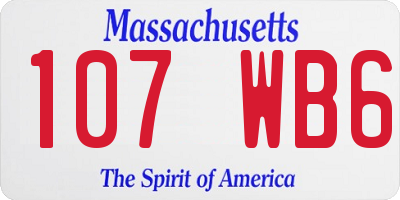 MA license plate 107WB6