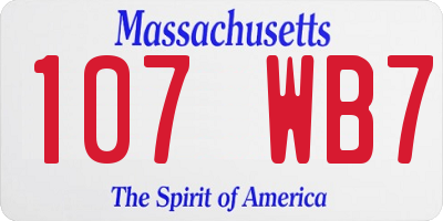 MA license plate 107WB7