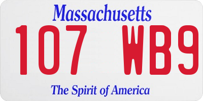 MA license plate 107WB9