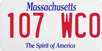 MA license plate 107WC0