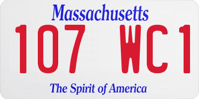 MA license plate 107WC1
