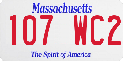 MA license plate 107WC2