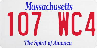 MA license plate 107WC4