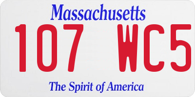 MA license plate 107WC5