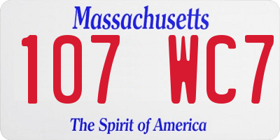 MA license plate 107WC7