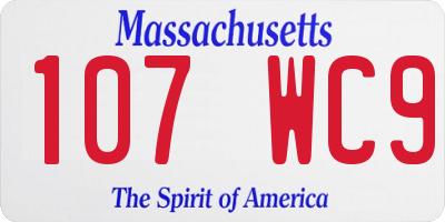 MA license plate 107WC9