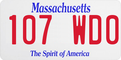 MA license plate 107WD0