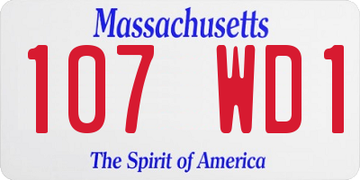 MA license plate 107WD1