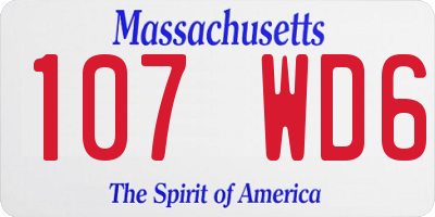 MA license plate 107WD6