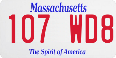 MA license plate 107WD8