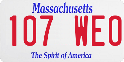 MA license plate 107WE0