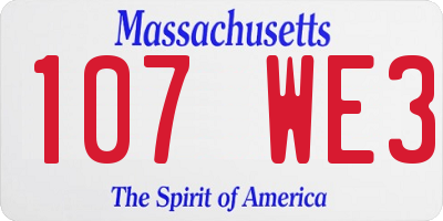 MA license plate 107WE3