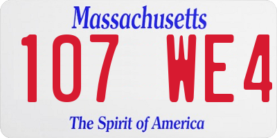 MA license plate 107WE4