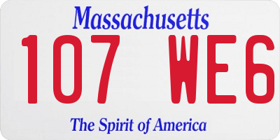 MA license plate 107WE6