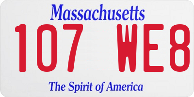 MA license plate 107WE8