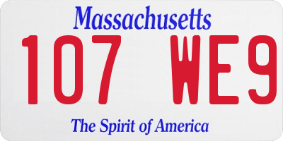 MA license plate 107WE9