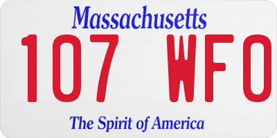 MA license plate 107WF0
