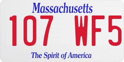 MA license plate 107WF5