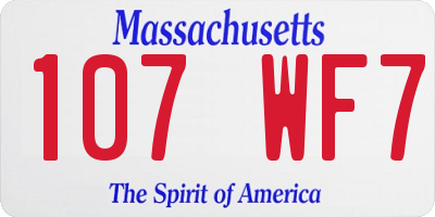 MA license plate 107WF7