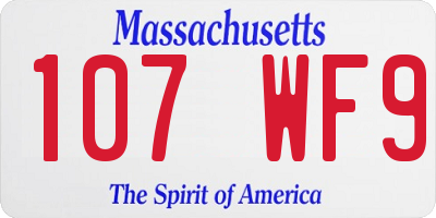 MA license plate 107WF9