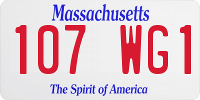 MA license plate 107WG1
