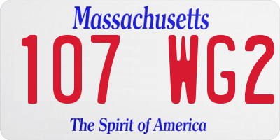 MA license plate 107WG2