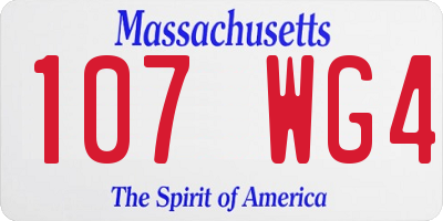 MA license plate 107WG4