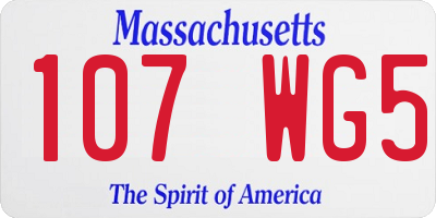 MA license plate 107WG5