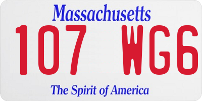 MA license plate 107WG6