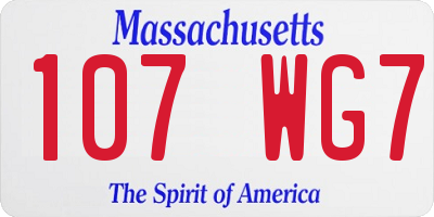 MA license plate 107WG7