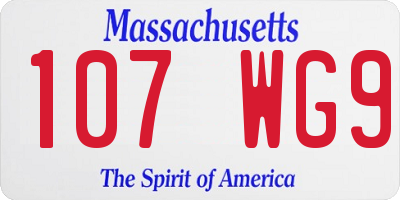 MA license plate 107WG9