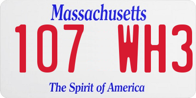 MA license plate 107WH3