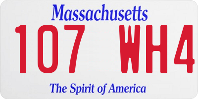 MA license plate 107WH4