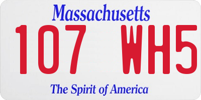 MA license plate 107WH5