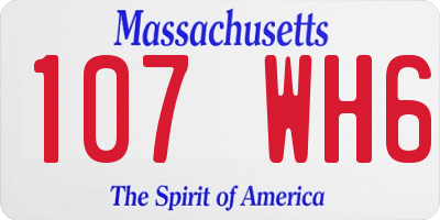 MA license plate 107WH6
