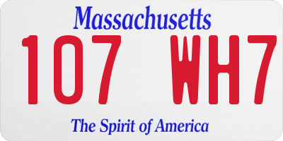 MA license plate 107WH7