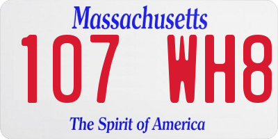 MA license plate 107WH8