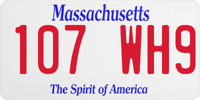 MA license plate 107WH9