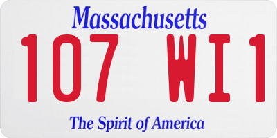MA license plate 107WI1