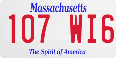 MA license plate 107WI6