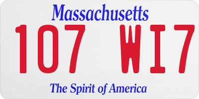 MA license plate 107WI7