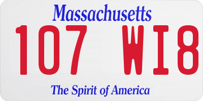 MA license plate 107WI8