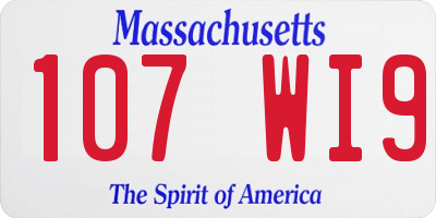 MA license plate 107WI9