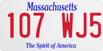 MA license plate 107WJ5