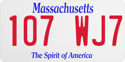MA license plate 107WJ7